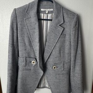 Veronica Beard Dickey Blazer size 2 blue herringbone